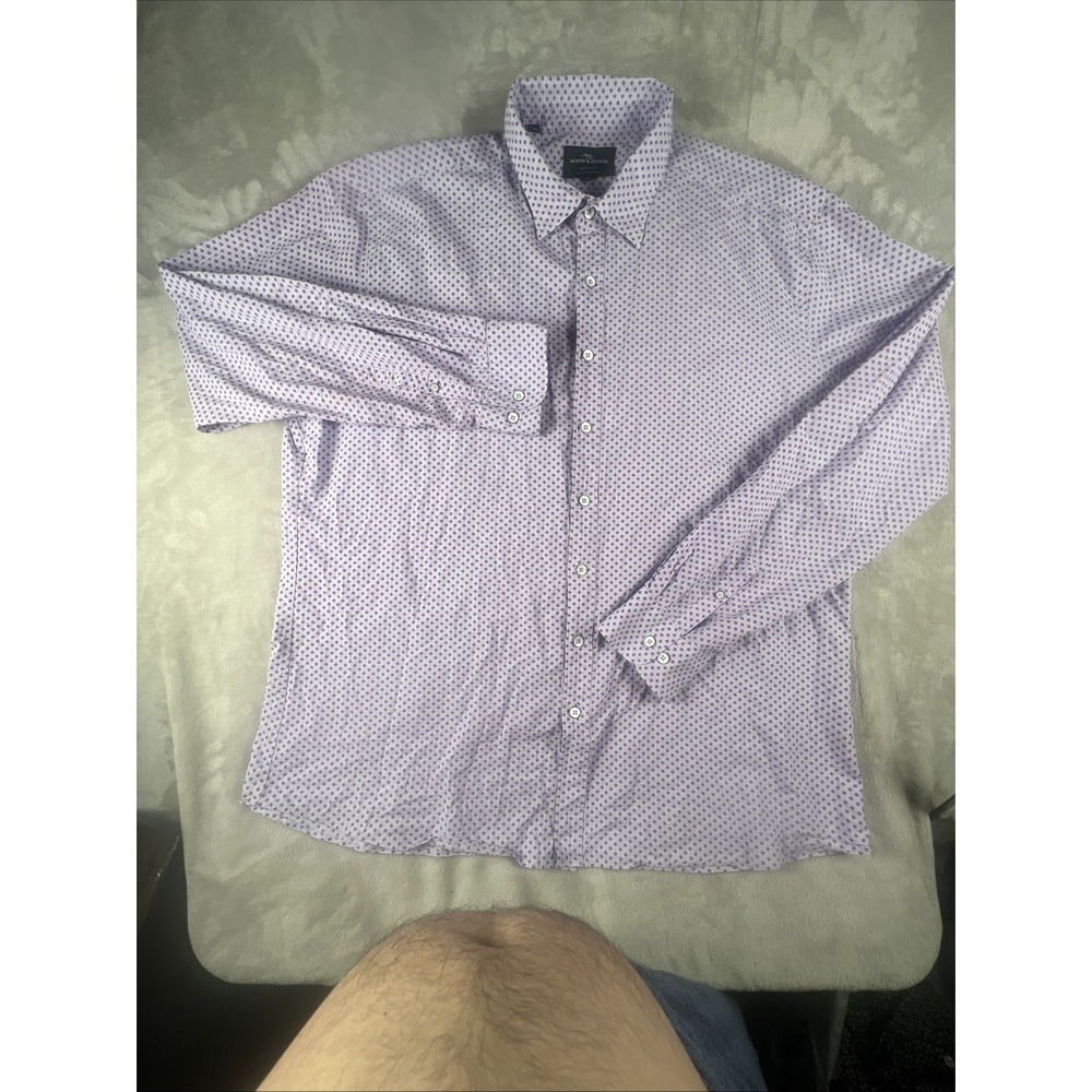 Rodd & Gunn Shirt Mens Size 3XL Blue Geometric Long Sleeve Button Up Sports Fit